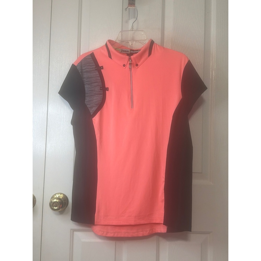 Jamie Sadock Tutti Fruitti Pink Golf Top Quarter Zip UPF 30 71155 Women Large